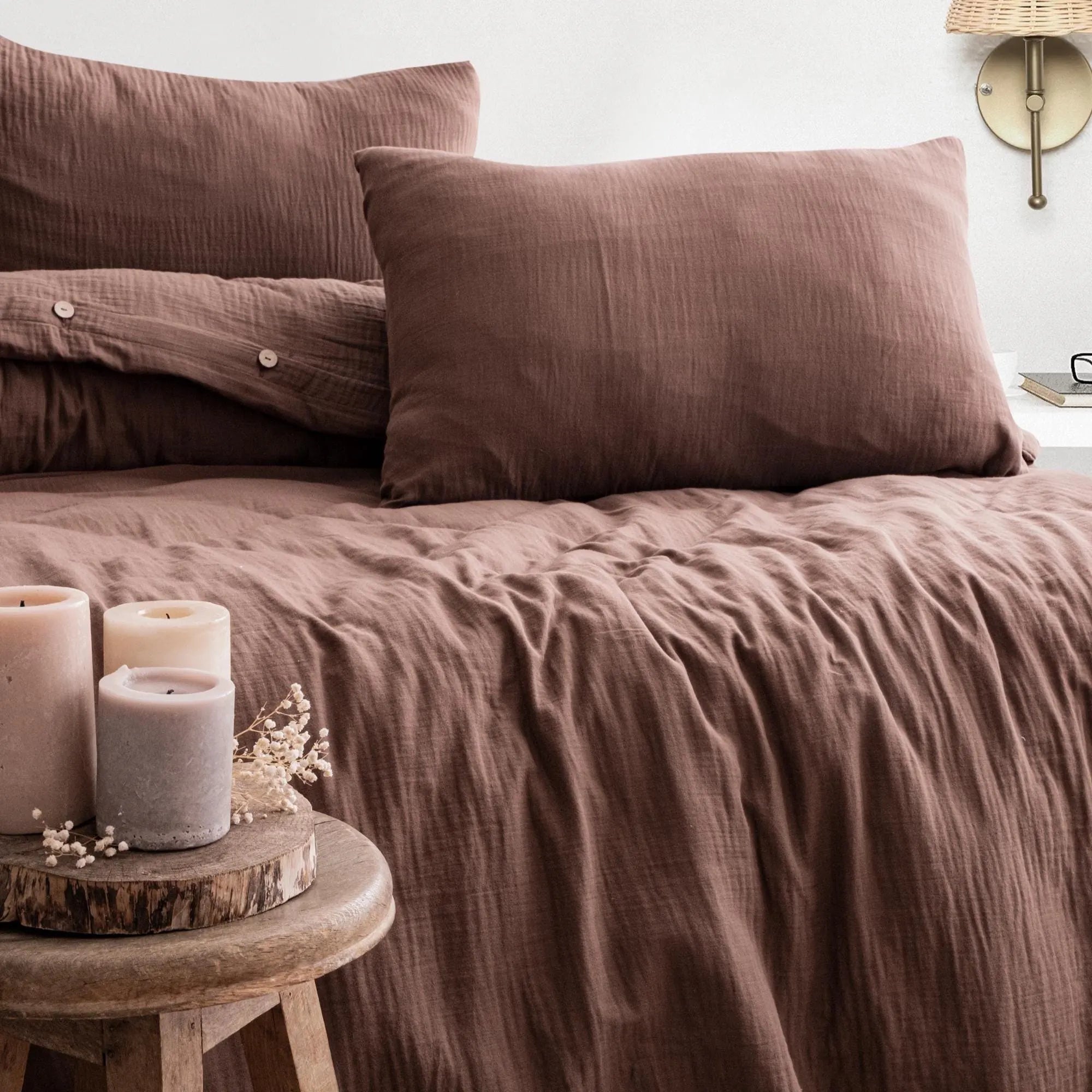 Luxury Muslin Duvet Cover: 100% Cotton Gauze Bed Linen