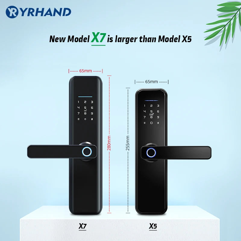 Red Bronze Fingerprint Tuya Wifi Cerradura Inteligente Fechadura Eletronica Waterproof Smart Door Lock for Home
