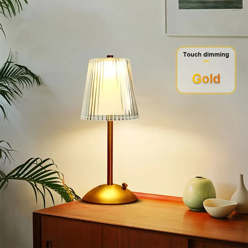 Night Light LED Table Lamp Touch Sensor Rechargeable Nordic Interior Dimming Stand LED Bedside Lamp Restaurant Hotel Bar Bedroom