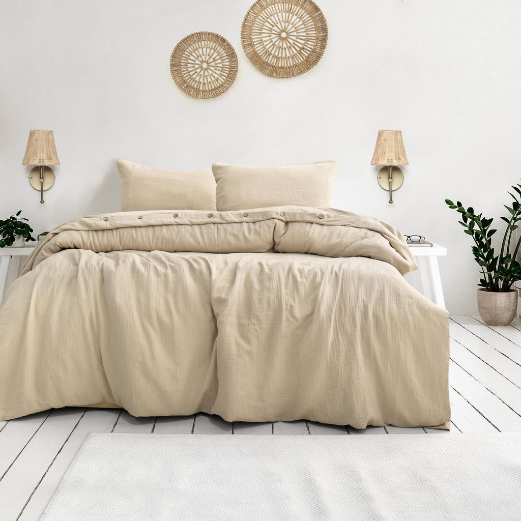 Luxury Muslin Duvet Cover: 100% Cotton Gauze Bed Linen