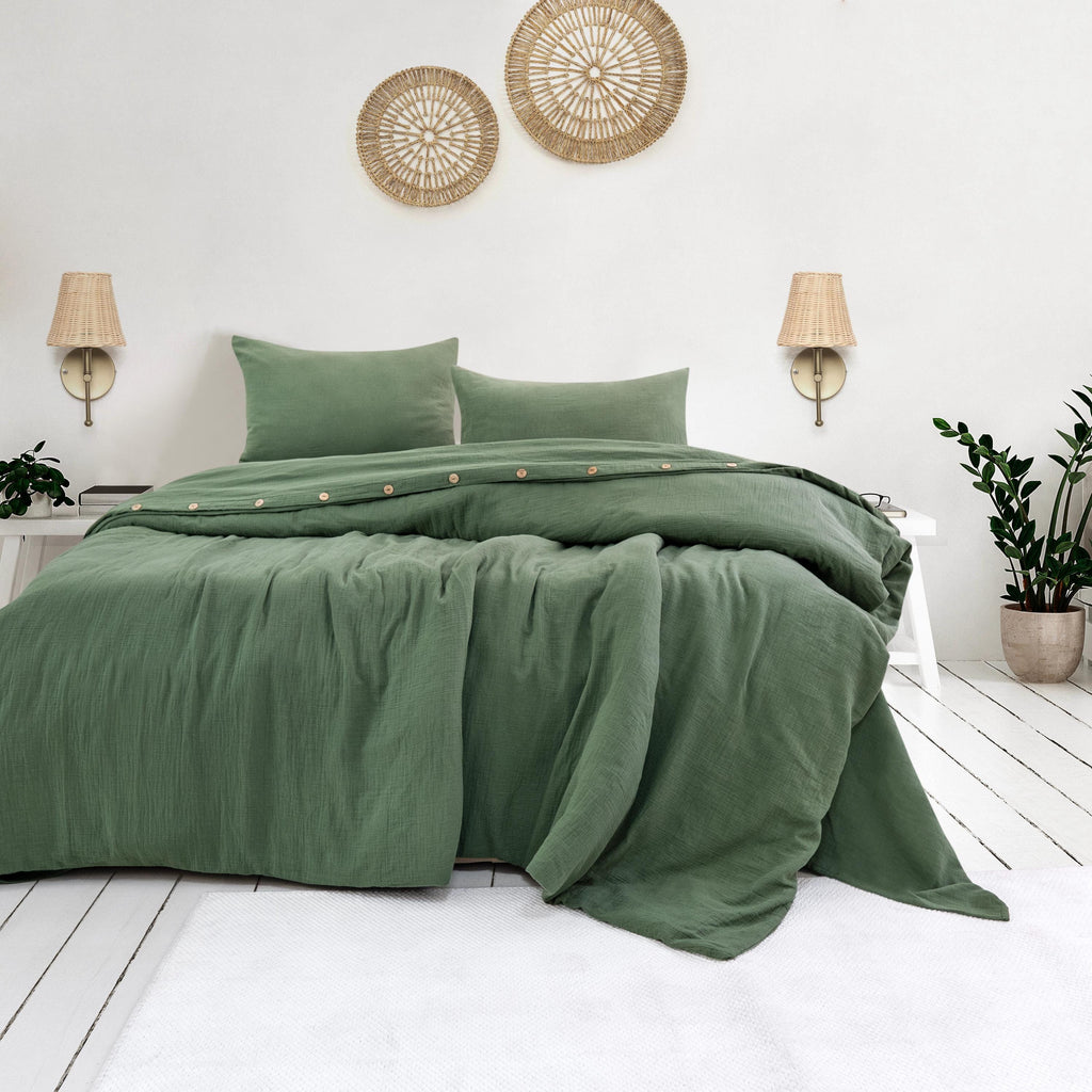 Luxury Muslin Duvet Cover: 100% Cotton Gauze Bed Linen