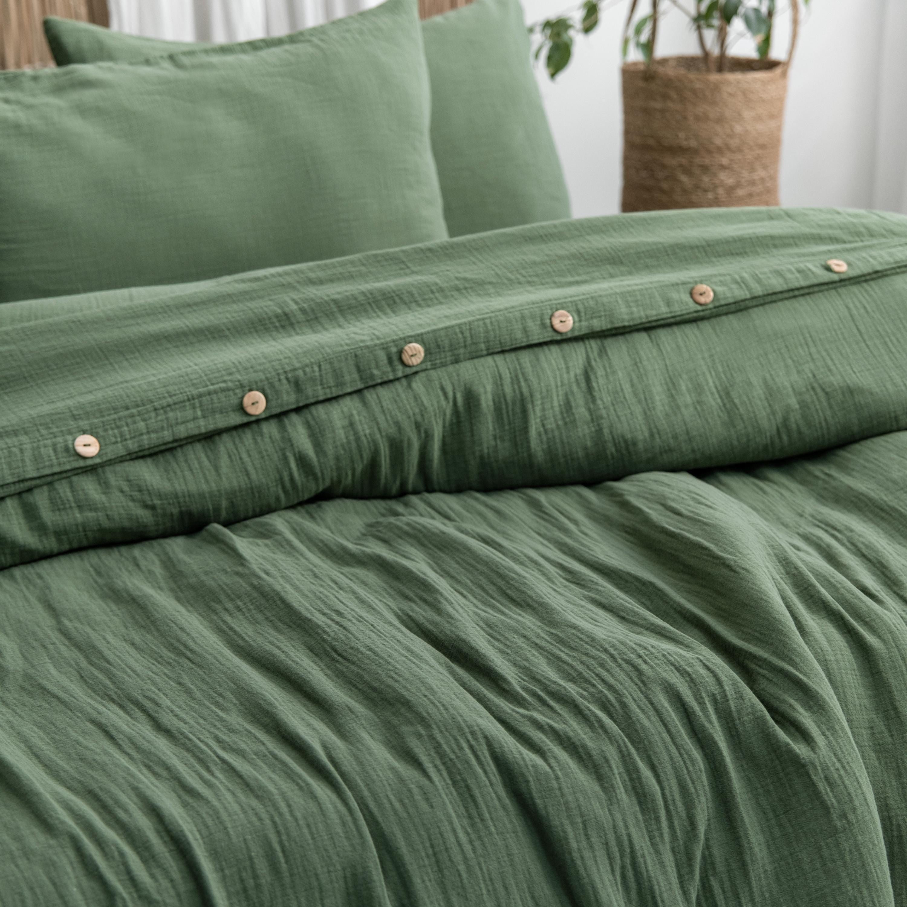 Luxury Muslin Duvet Cover: 100% Cotton Gauze Bed Linen