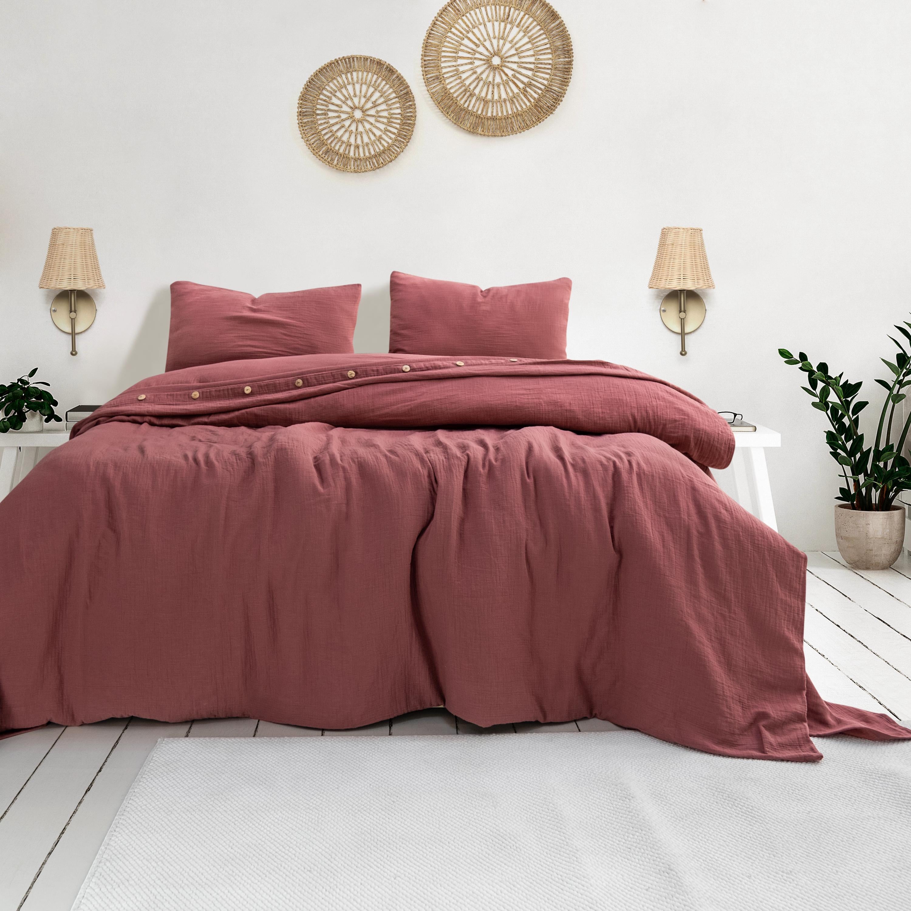 Luxury Muslin Duvet Cover: 100% Cotton Gauze Bed Linen