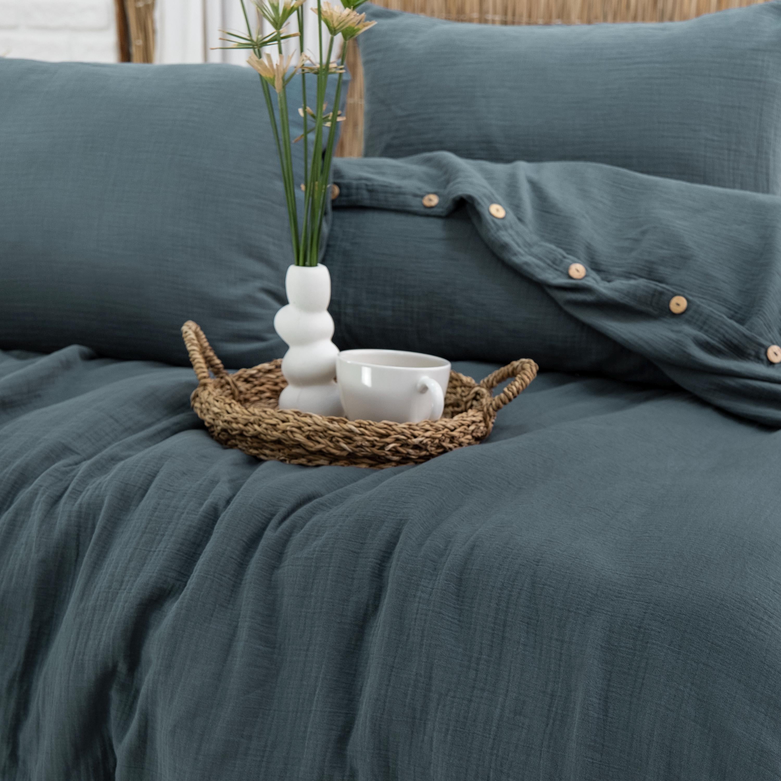 Luxury Muslin Duvet Cover: 100% Cotton Gauze Bed Linen